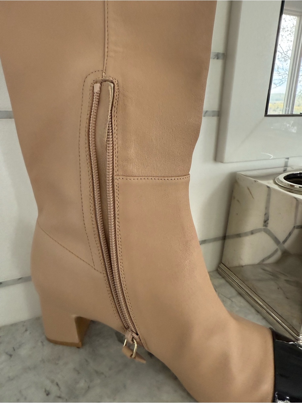 Stuart Weitzman leather boots Two-Tone Knee high toe cap - Picture 3 of 11